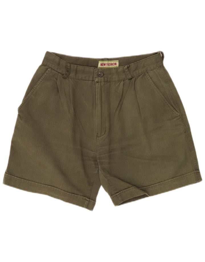 Damskie spodenki chino w stylu vintage W28, średnia bawełna khaki