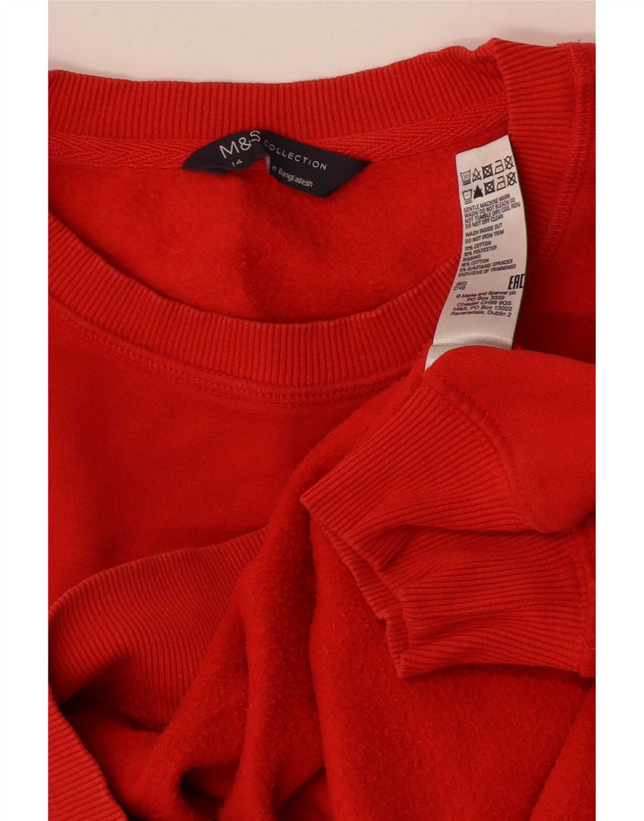 Marks & Spencer Damska bluza oversize z grafiką UK 14, duża czerwona