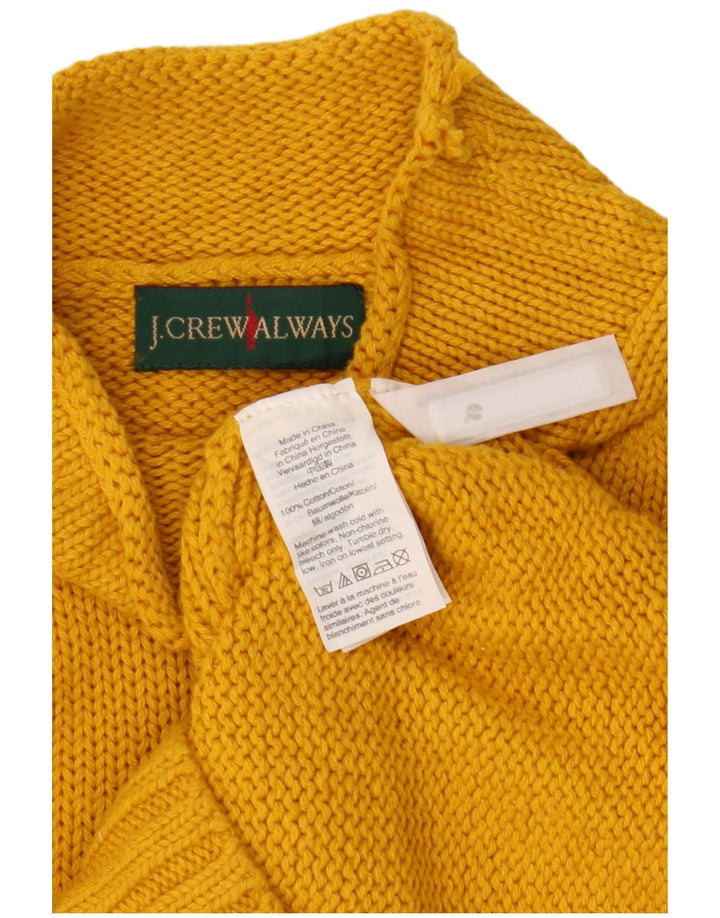 J. CREW Damski sweter z golfem UK 10, mały, żółty, bawełniany