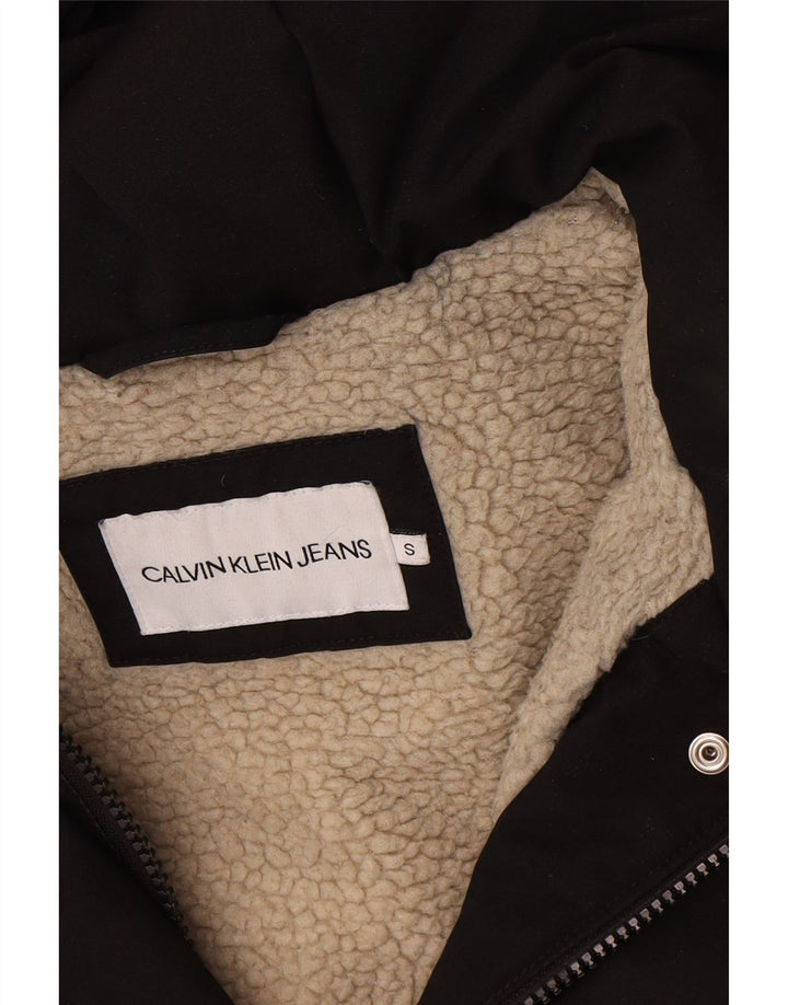 Damska kurtka oversize Calvin Klein Jeans Sherpa Parka UK 10, mała czarna