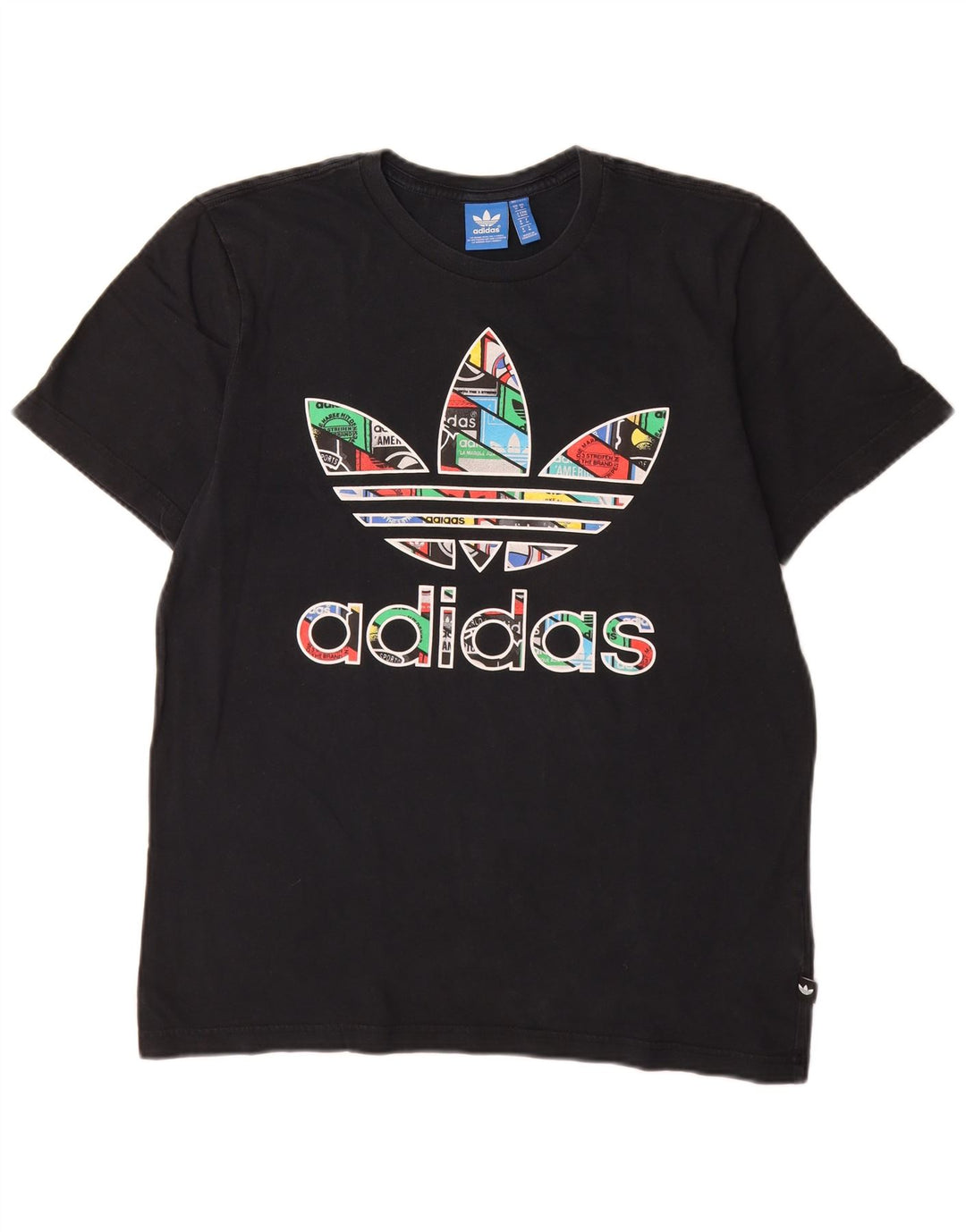 Męska koszulka z grafiką Adidas, średnia, czarna bawełna
