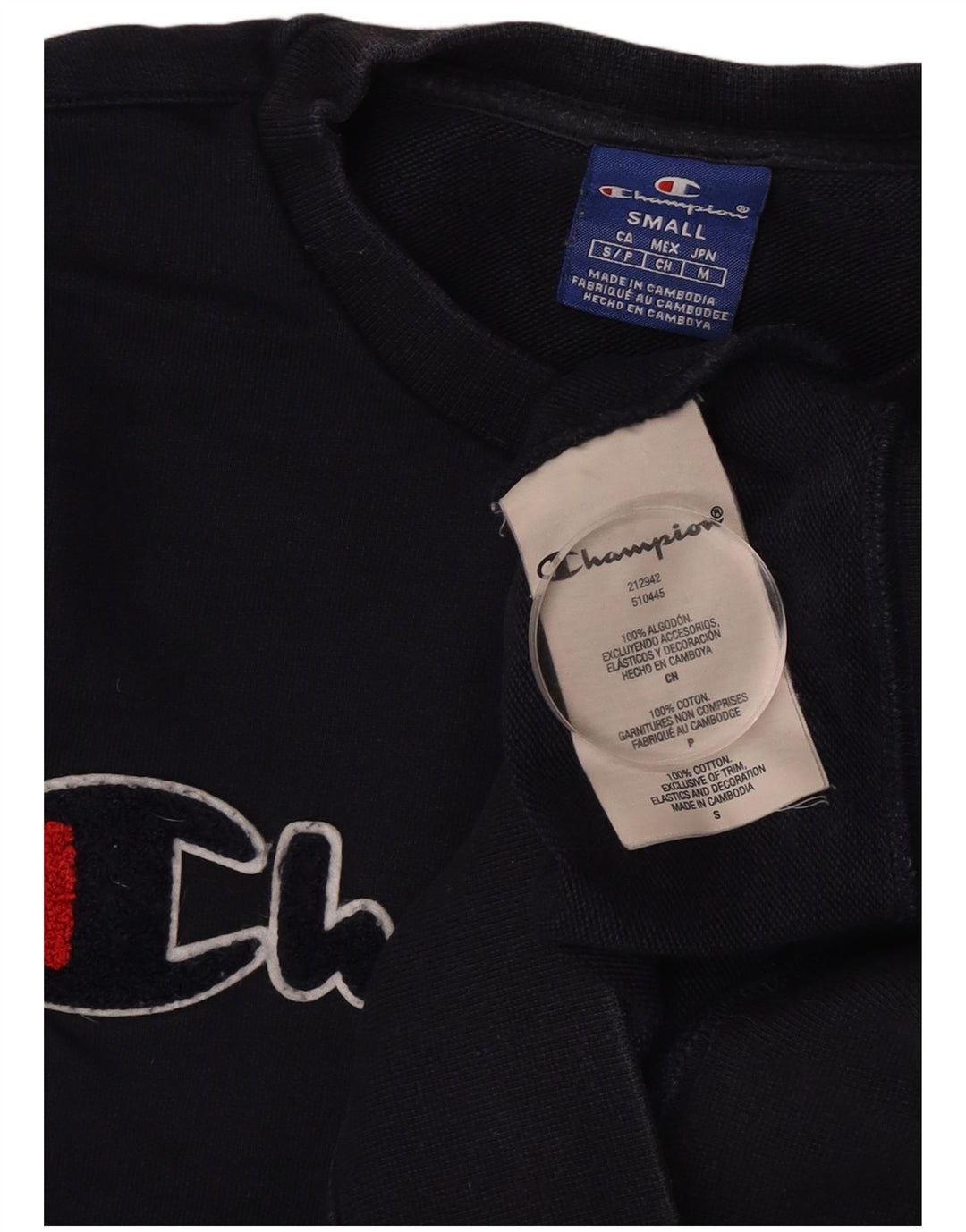 Męska bluza z grafiką Champion, mała, granatowa, bawełniana
