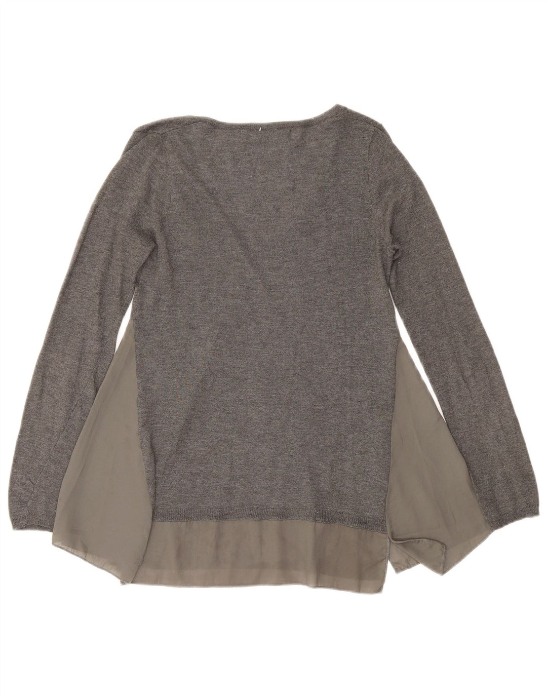 ZARA Womens V-Neck Jumper Sweater UK 10 Small Grey