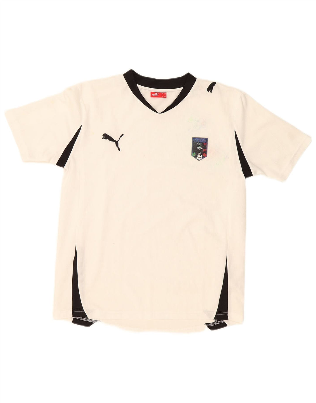 T-shirt chłopięcy Puma 13-14 lat, biały, z blokami kolorów