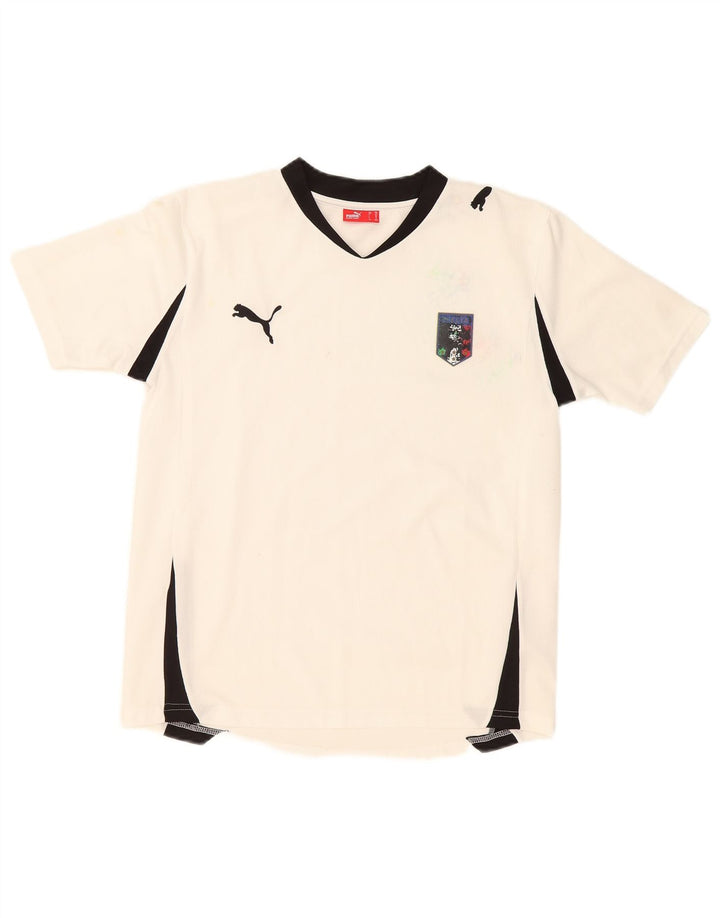 T-shirt chłopięcy Puma 13-14 lat, biały, z blokami kolorów