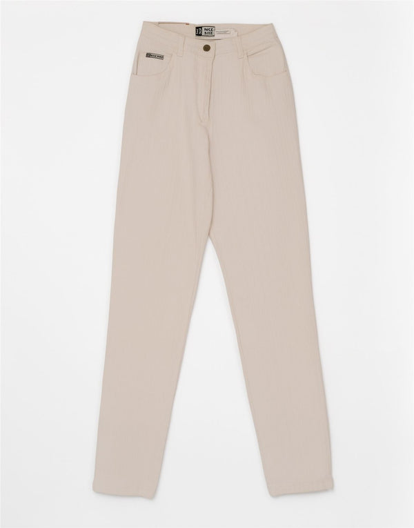 Damskie jeansy z wysokim stanem John Baner UK 14 Large W28 L30 Biała bawełna