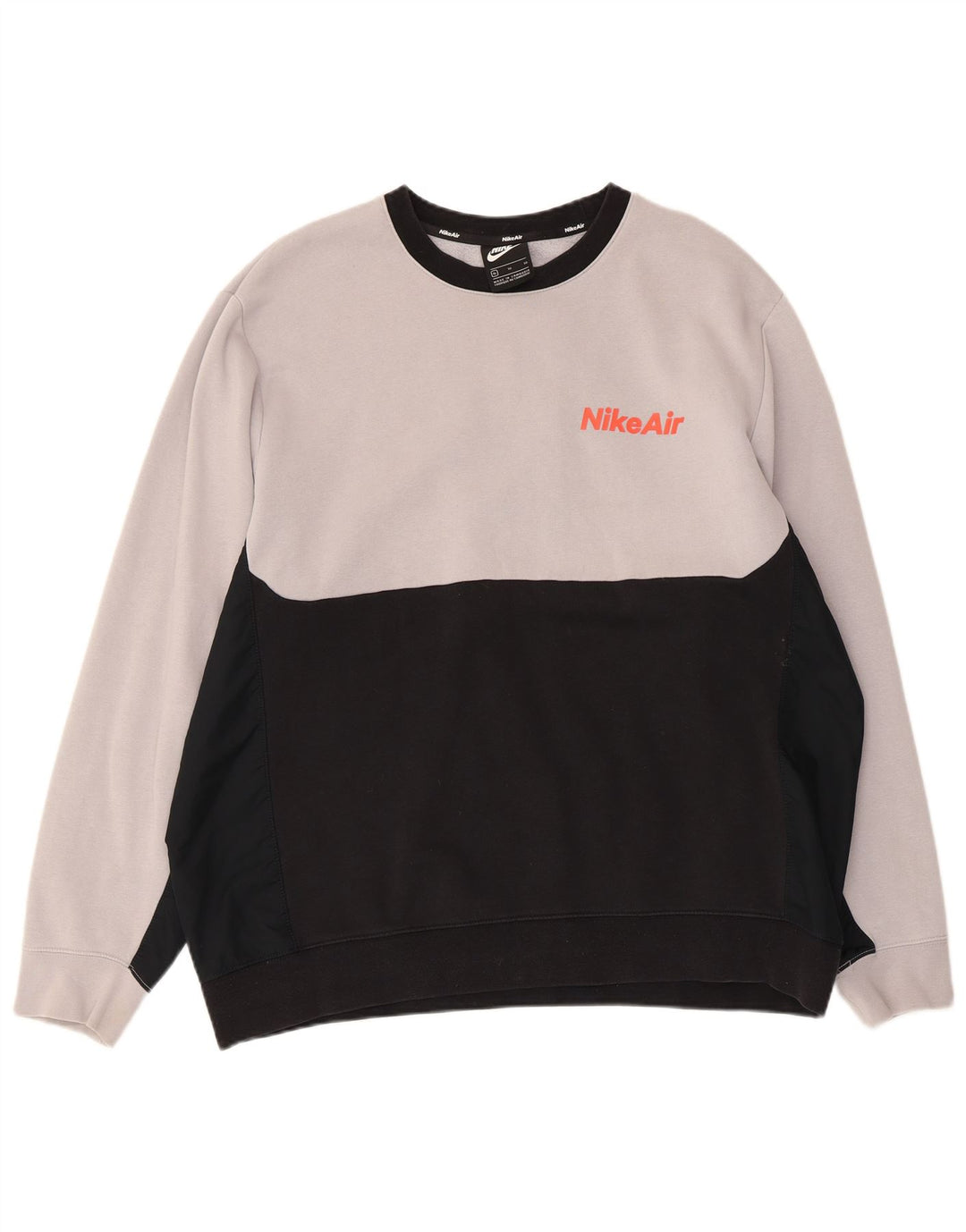 Męska bluza dresowa NIKE XL, szara, bawełniana z blokami kolorów
