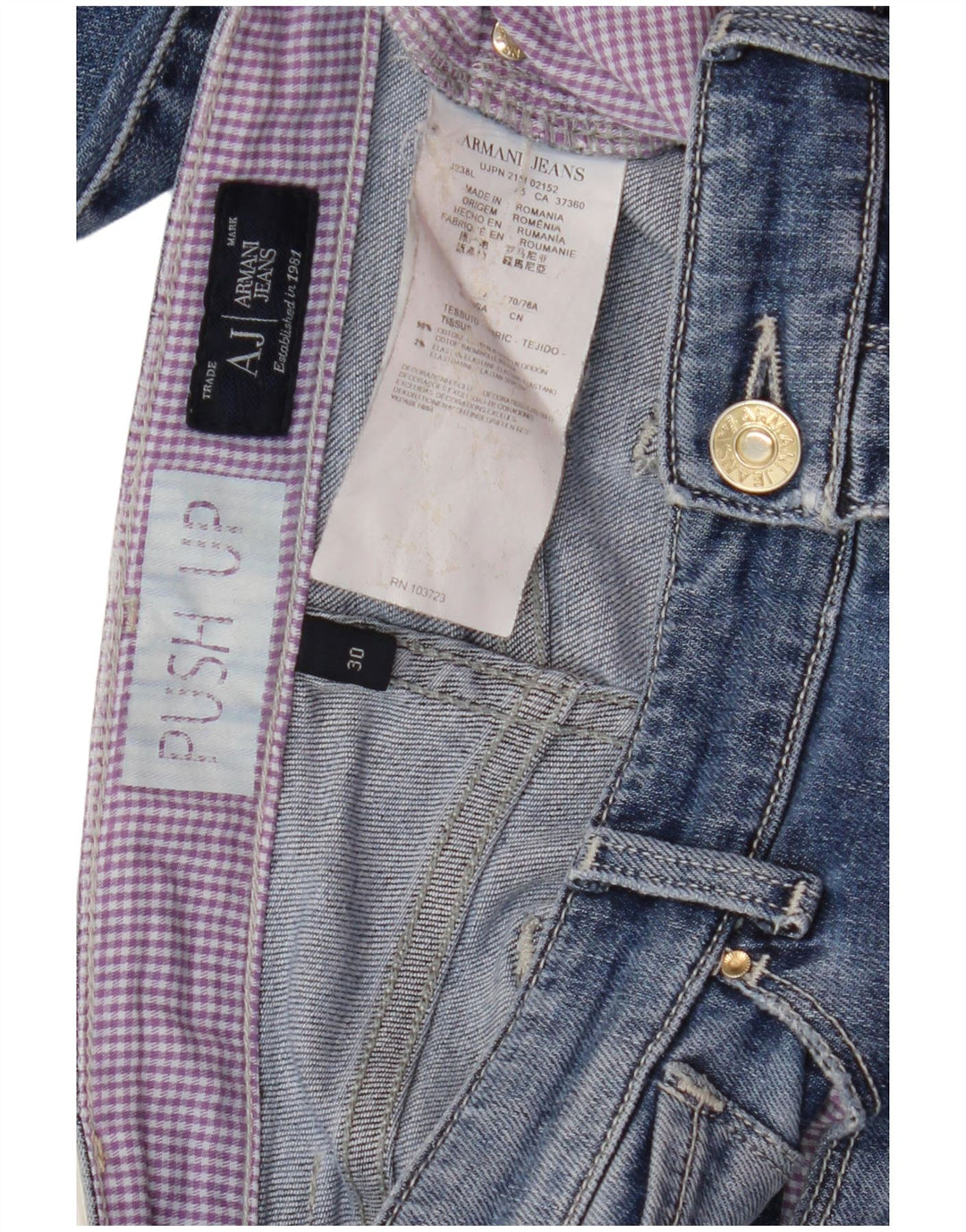 Dżinsy damskie ARMANI Skinny W30 L30 Niebieskie bawełniane