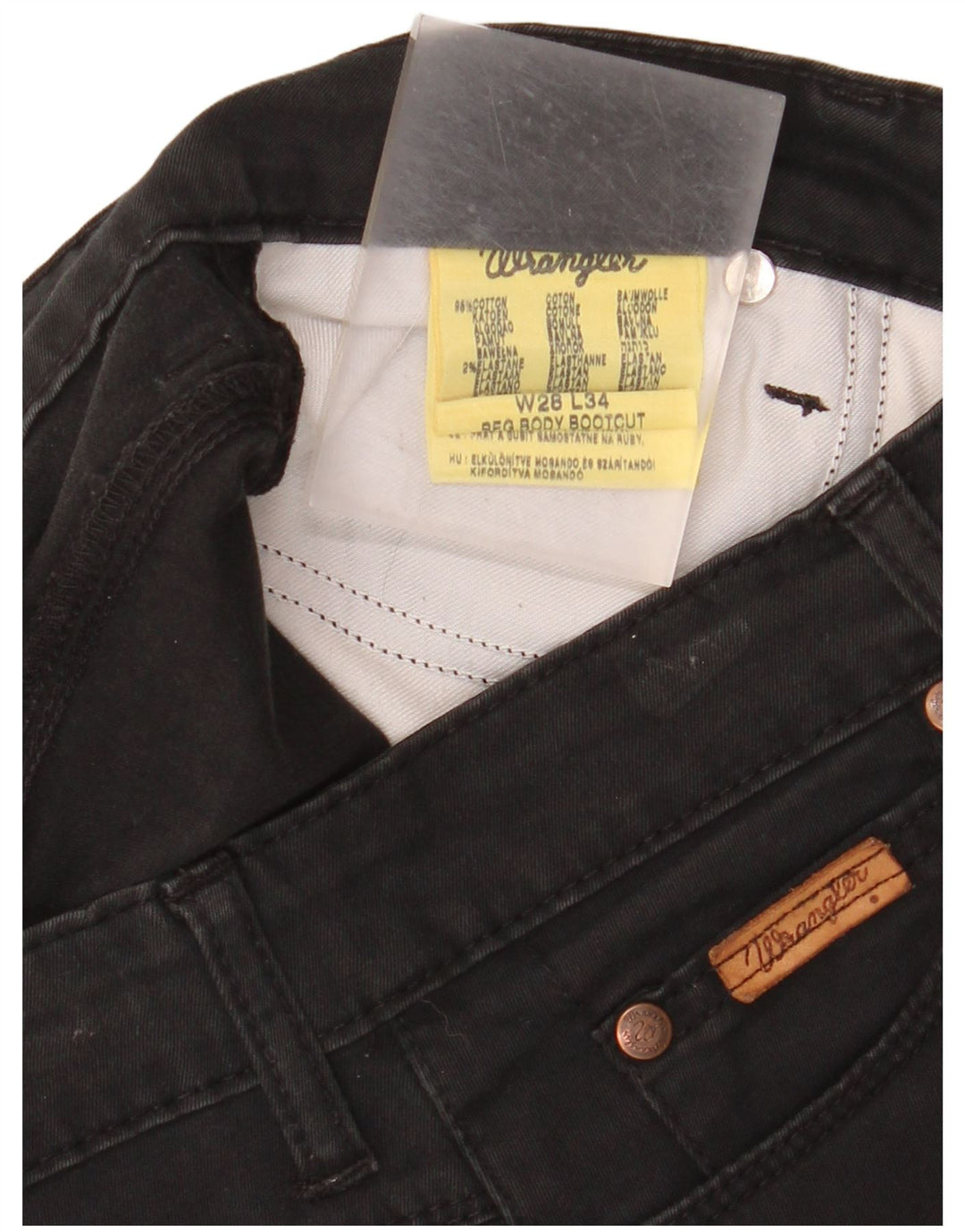 Damskie jeansy Bootcut WRANGLER W28 L30, czarne, bawełniane