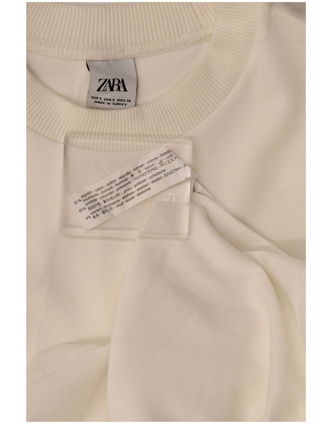 Męska bluza o luźnym kroju Zara, mała, biała, bawełniana