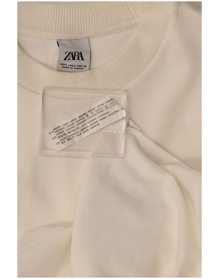 Męska bluza o luźnym kroju Zara, mała, biała, bawełniana