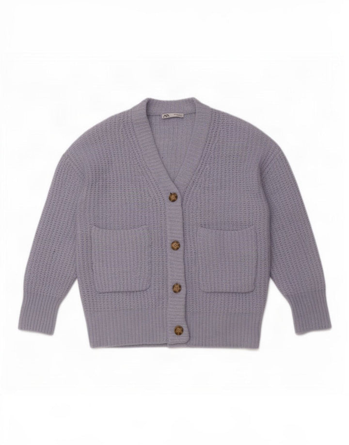 Damski sweter oversize Zara UK 14, średni niebieski poliester