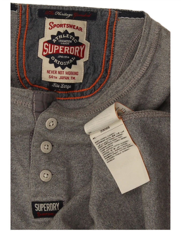 Męski T-shirt Superdry, duży, szary, bawełniany