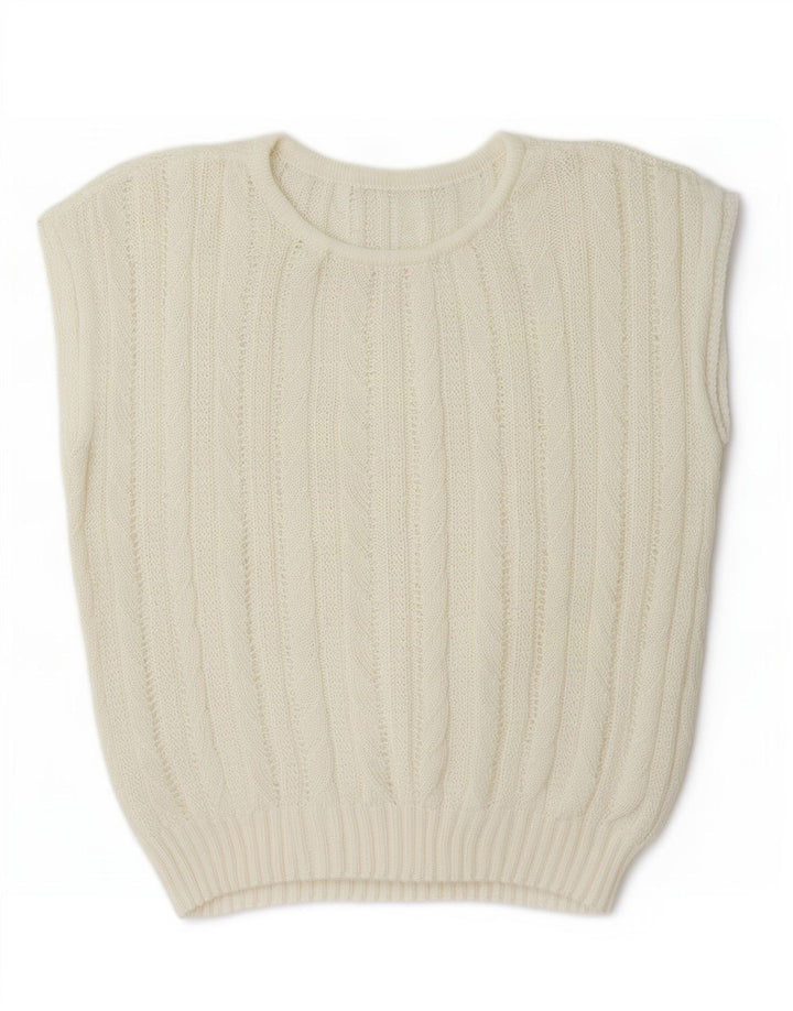 Tank top damski w stylu vintage, UK 14, średni, w kolorze złamanej bieli