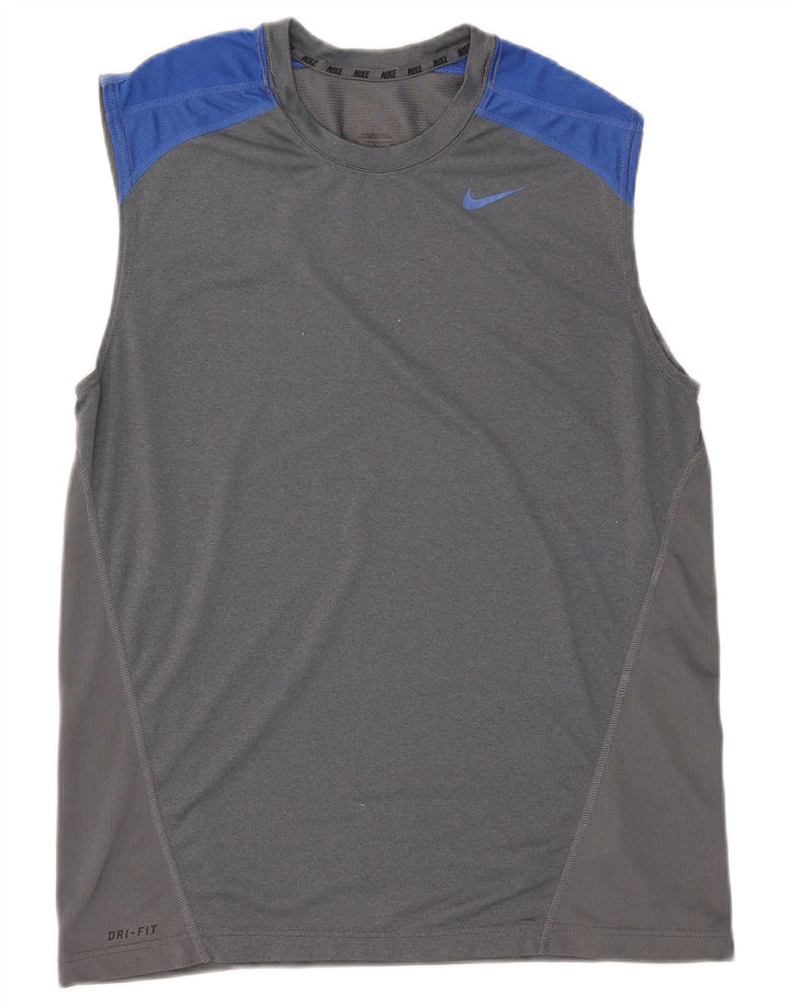 Męska kamizelka Nike Dri Fit Top, średnioszary, poliestrowy blok kolorów