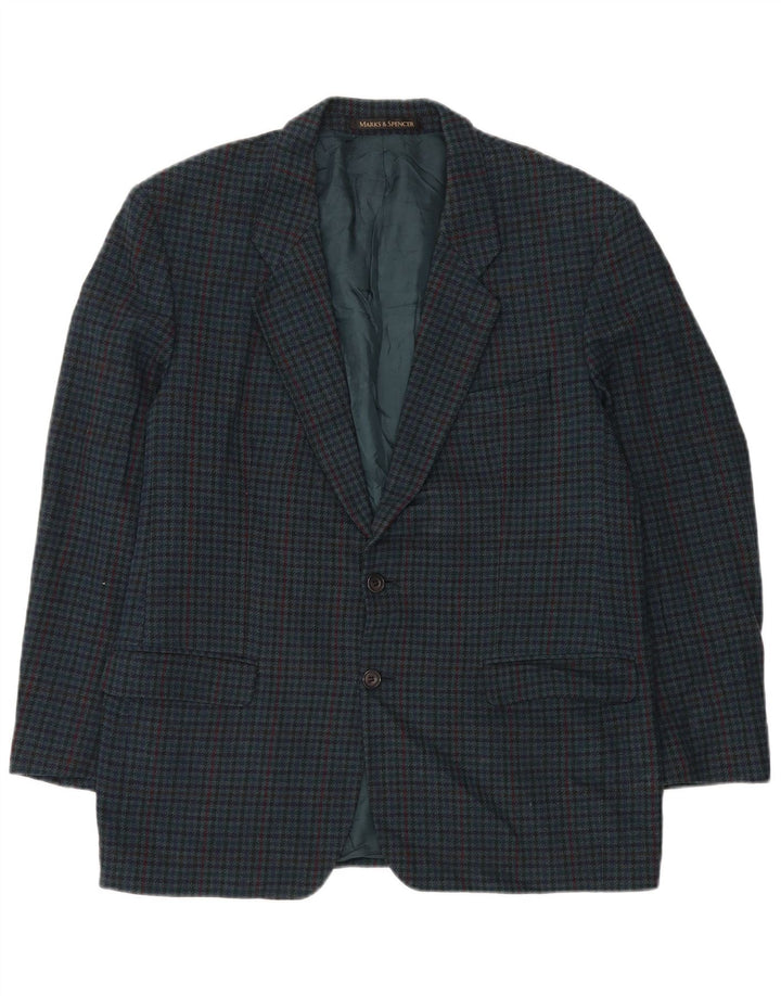 Marks & Spencer Męska marynarka St. Michael Blazer UK 44 XL Zielona pepitka
