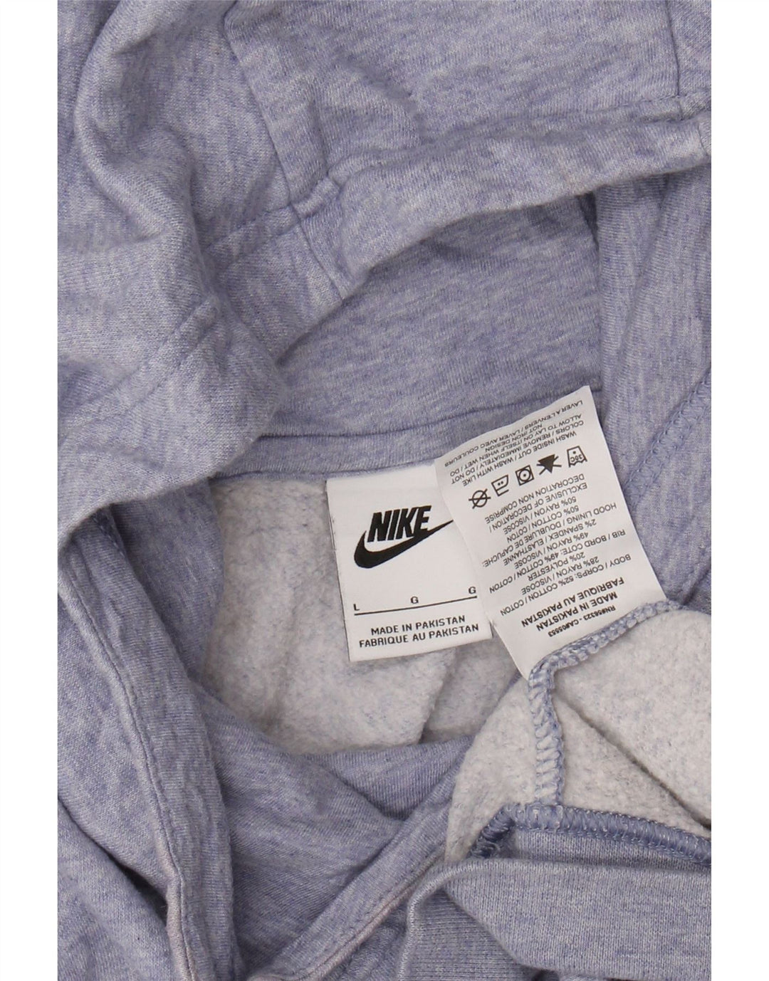 Damski sweter oversize z kapturem NIKE UK 16, duża, fioletowa, nakrapiana bawełna