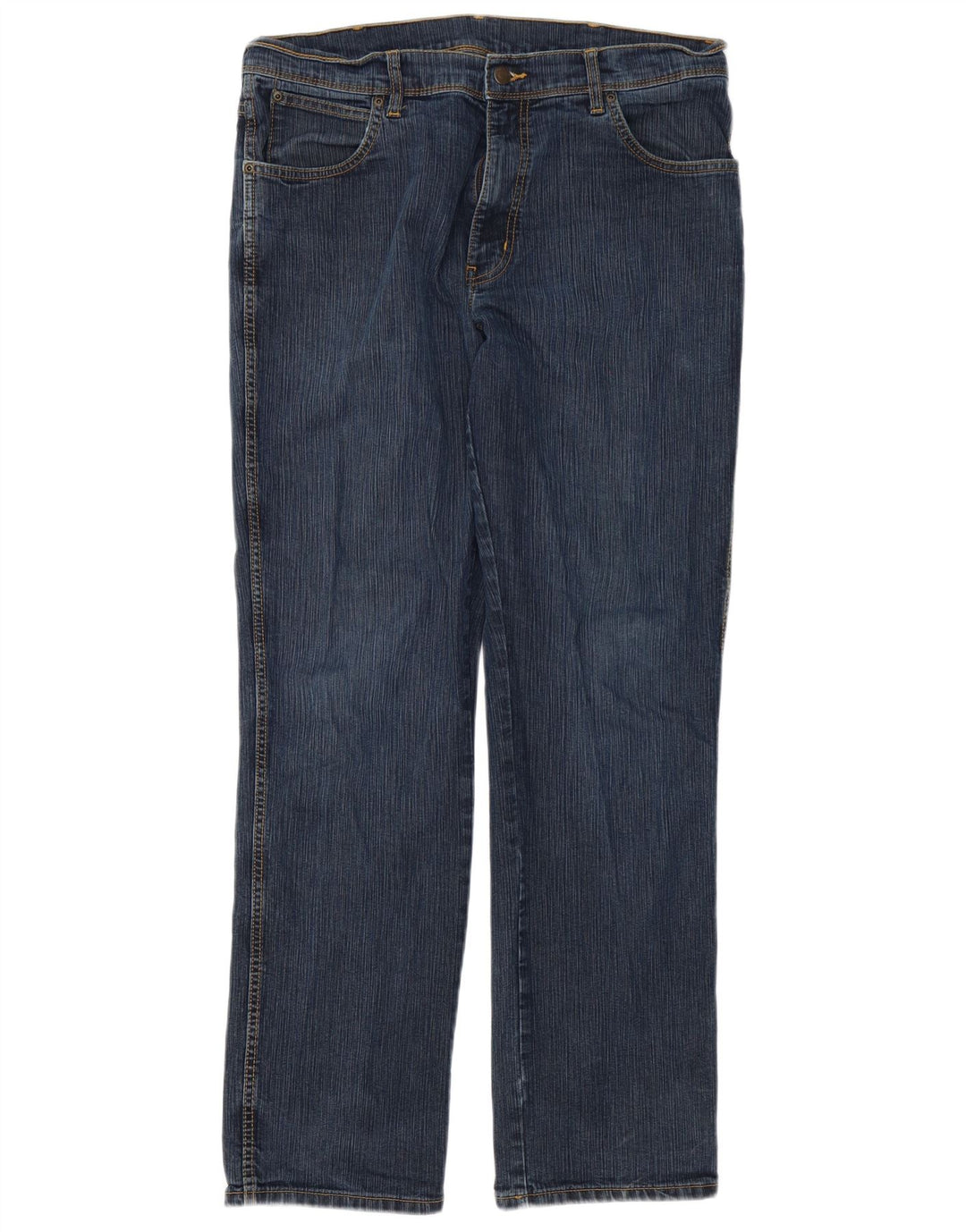 Męskie jeansy Wrangler o prostym kroju W38 L32, niebieskie, bawełniane