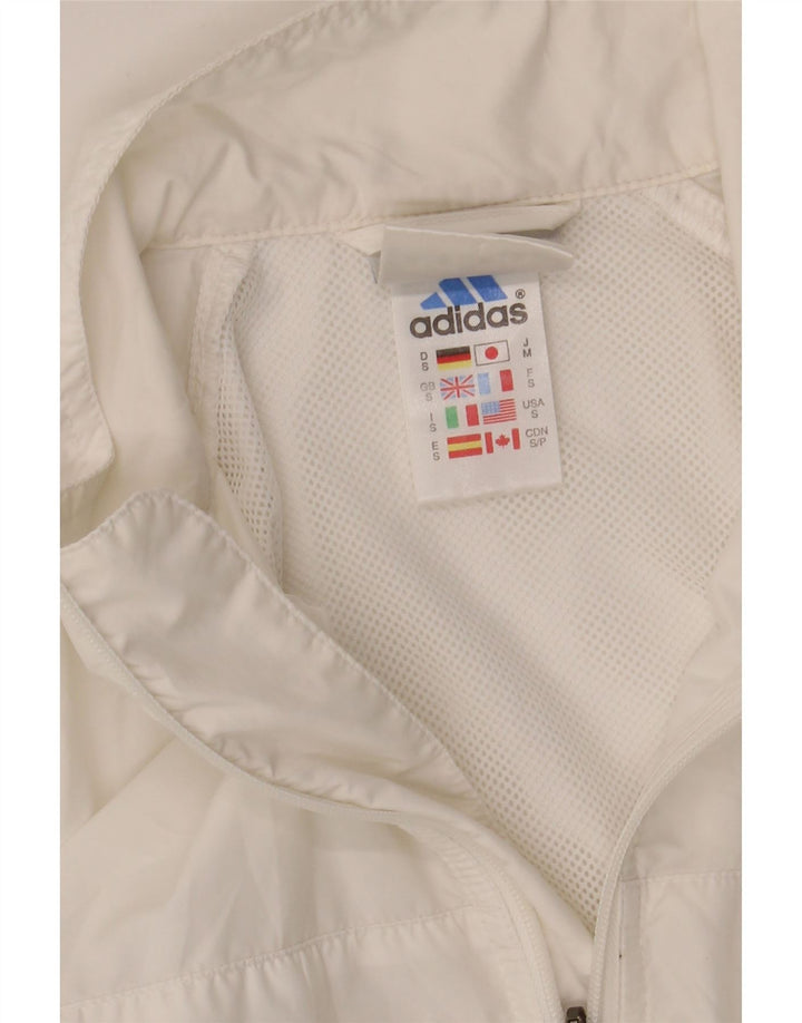 Adidas Męska bluza dresowa, mała, biała, poliestrowa