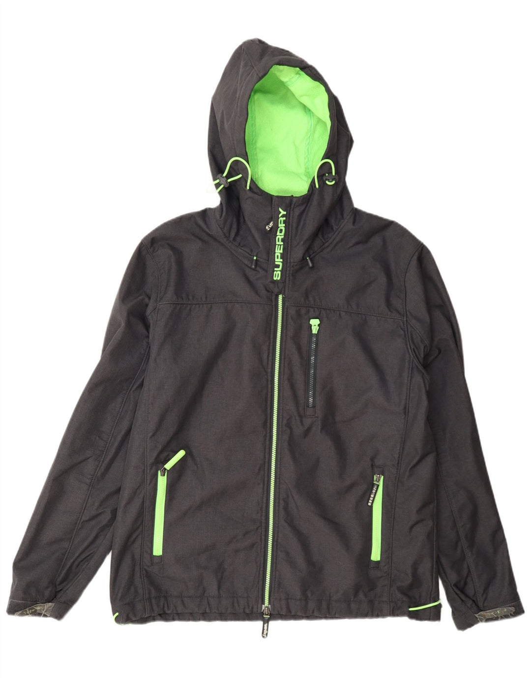 Męska kurtka przeciwdeszczowa z kapturem Superdry Windtrekker UK 44 2XL Szary poliester