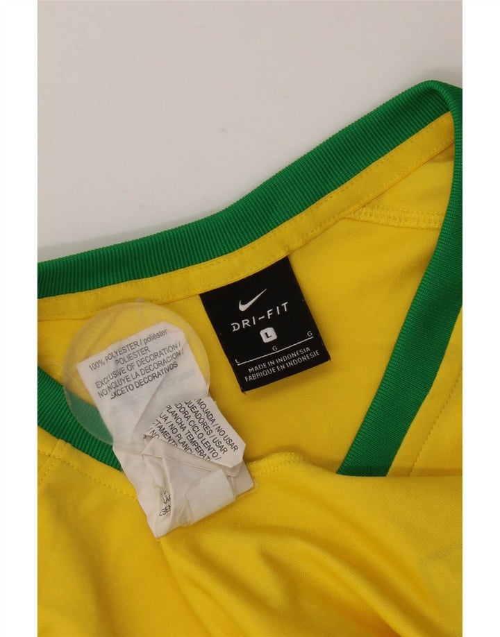 Męski T-shirt Nike Brasil, duży, żółty, poliester