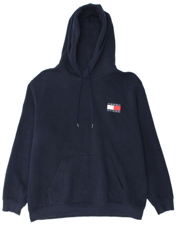 Męski sweter z kapturem TOMMY HILFIGER 2XL, granatowy, bawełniany