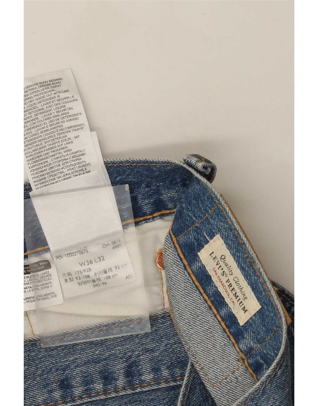 Męskie jeansy Levi's 501 Straight W36 L32 Niebieskie bawełniane