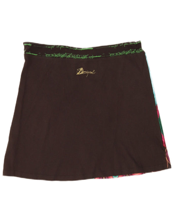 Desigual damska spódnica w kształcie litery A XL W36 czarna geometryczna bawełna