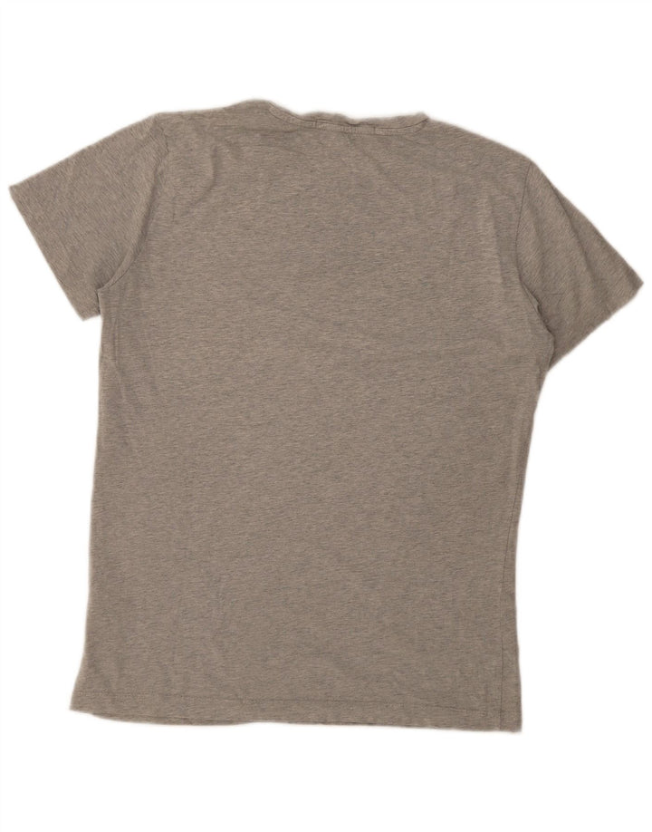 Męski T-shirt z grafiką Calvin Klein, duży, szary, bawełniany