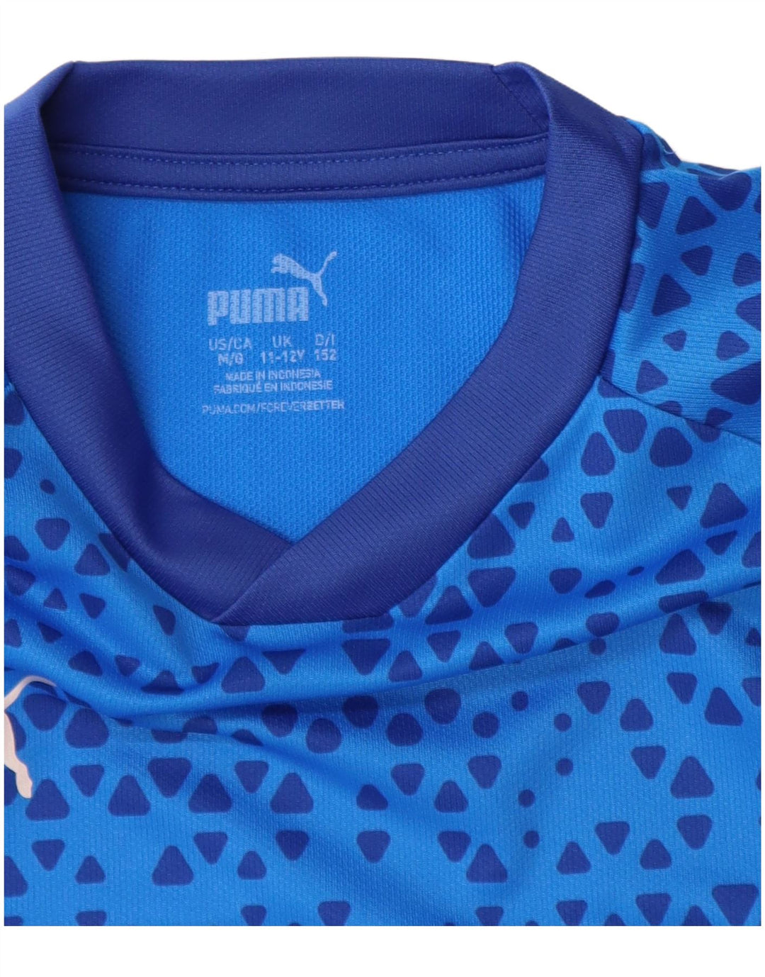 T-shirt chłopięcy Puma 11-12 lat, niebieski, geometryczny poliester