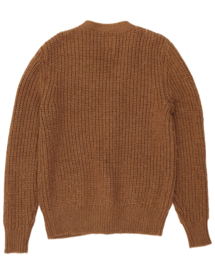 Męski sweter rozpinany All Saints, średni brąz, akryl