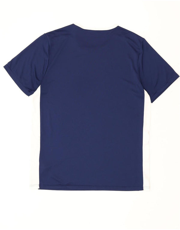 Adidas Mens Climalite T-Shirt Top Large Navy Blue Colourblock Polyester