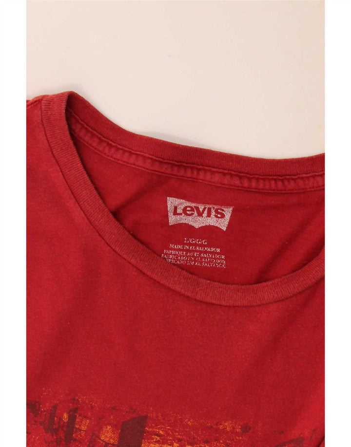 Męski T-shirt z grafiką Levi's, duży, czerwony