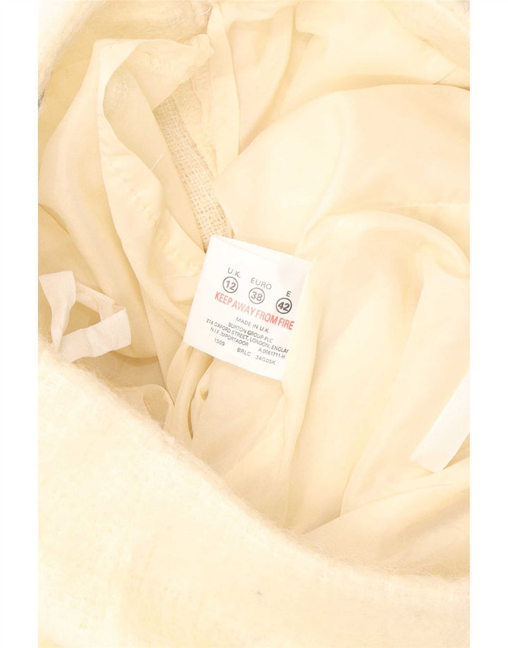 Damska dzianinowa mini spódniczka Topshop UK 12 Medium W28 Beżowa wełna