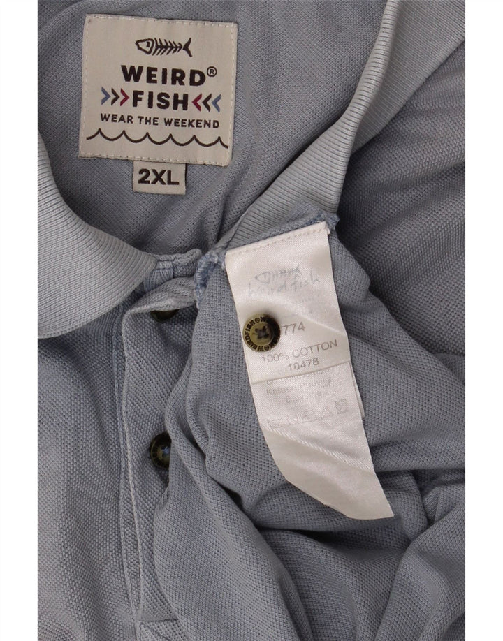 Męska koszulka polo Weird Fish 2XL, niebieska, bawełniana