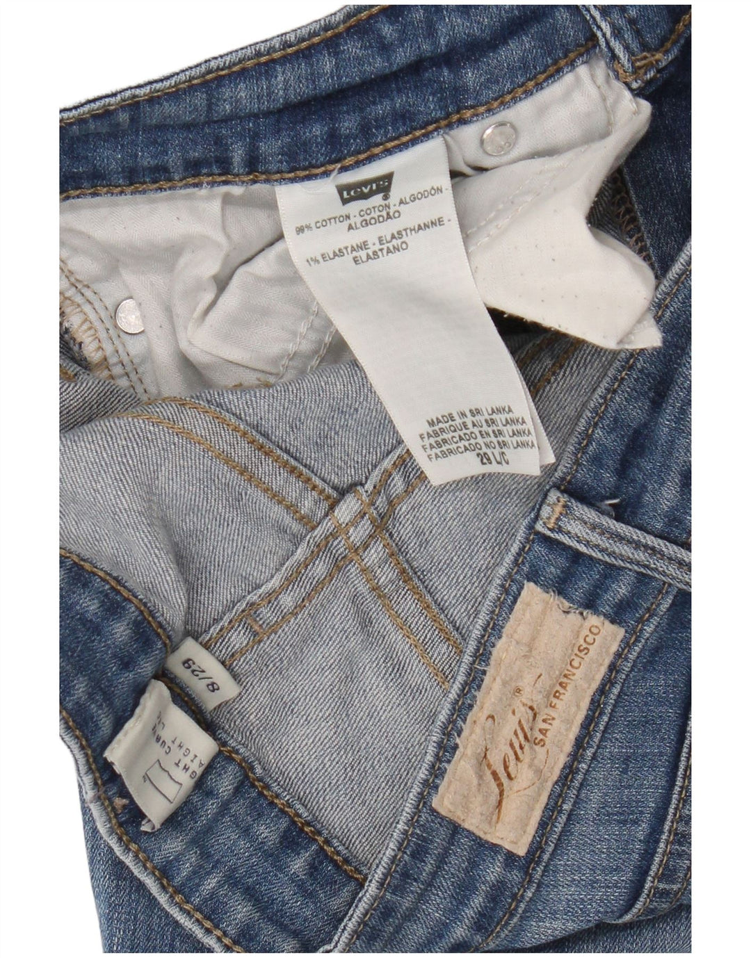 Damskie jeansy Levi's Slight Curve Straight US 8 Medium W29 L33 Niebieska bawełna