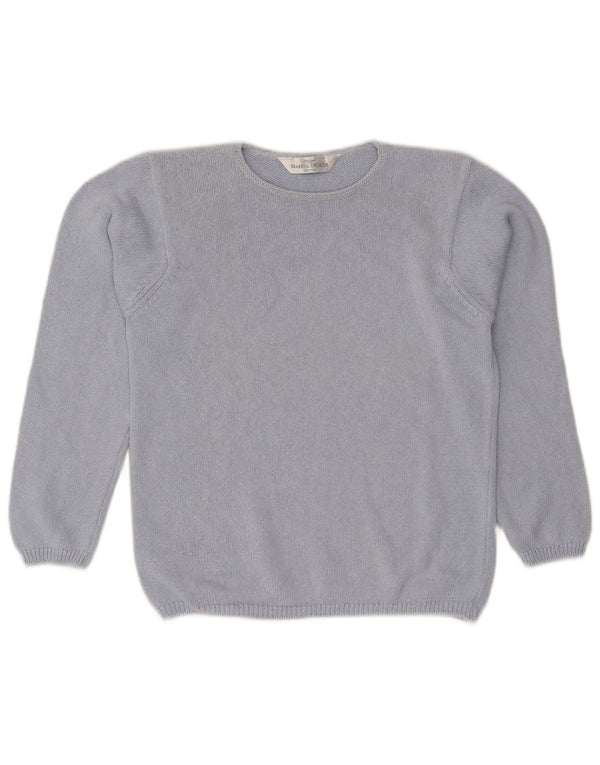 Marks & Spencer Damski sweter z dekoltem w łódkę, UK 8, mały, niebieski, bawełniany