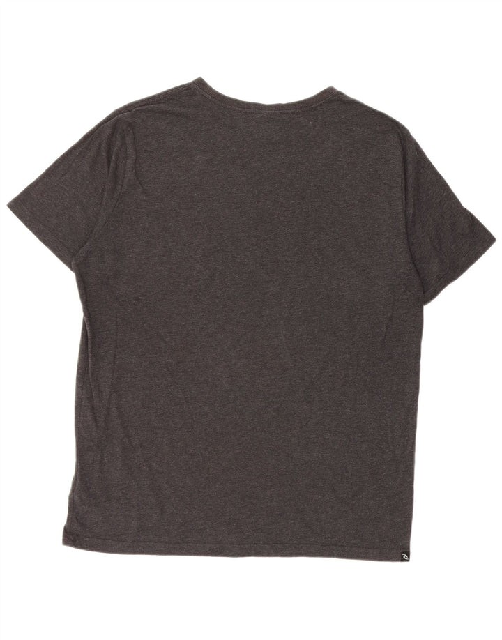 Męski T-shirt RIP CURL o standardowym kroju, duży, szary, bawełniany