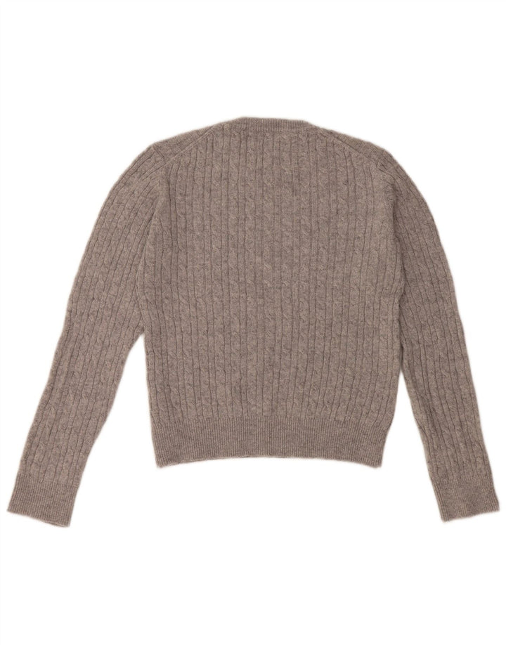 JACK WILLS Damski sweter z okrągłym dekoltem, UK 12, średnioszary, wełniany