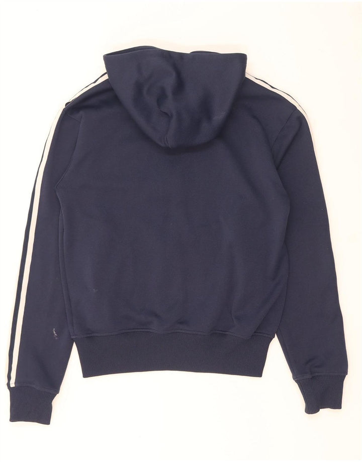 Męski sweter z kapturem i zamkiem błyskawicznym Adidas, mały, granatowy, poliestrowy