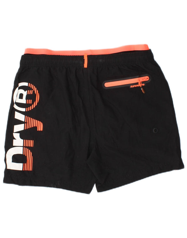 Męskie spodenki kąpielowe SUPERDRY z grafiką XL, czarny poliester