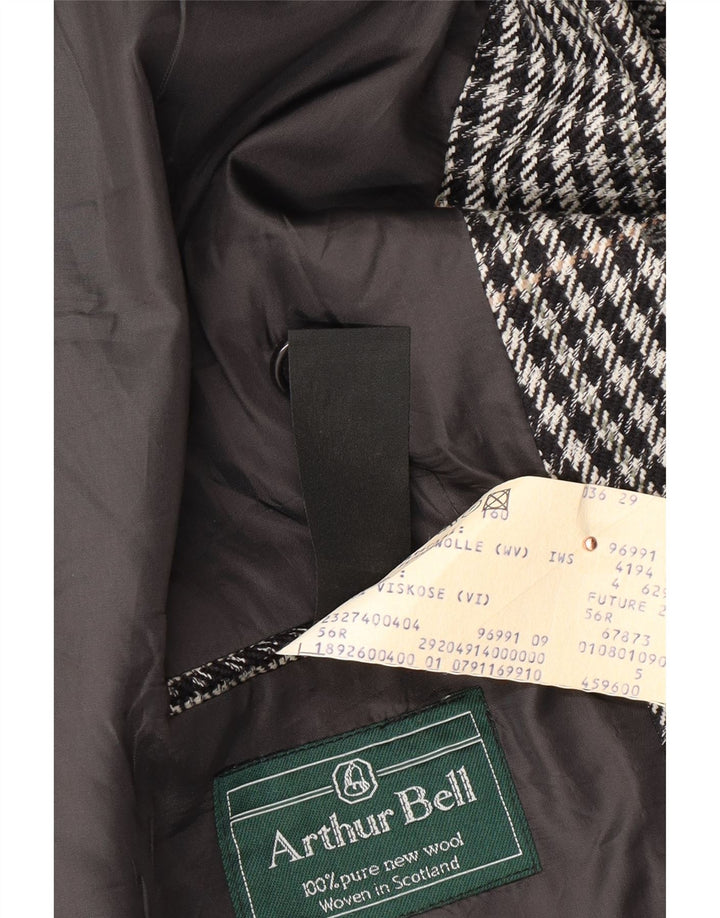 Męska marynarka dwurzędowa VINTAGE EU 56 3XL czarna jodełka