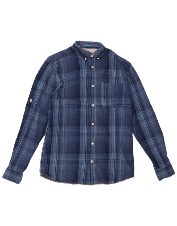 Męska koszula flanelowa JACK & JONES w średnią niebieską kratkę