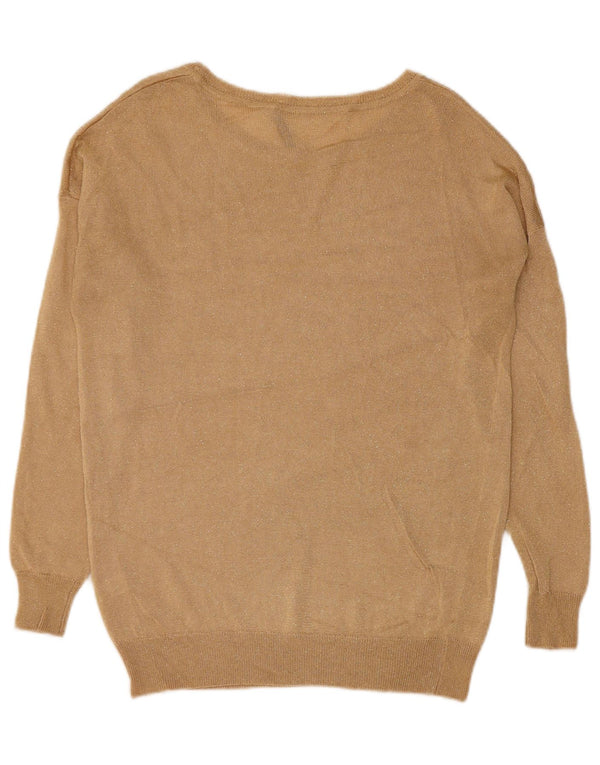 Damski sweter oversize Oasis z dekoltem w łódkę UK 10 Small Gold Wiskoza
