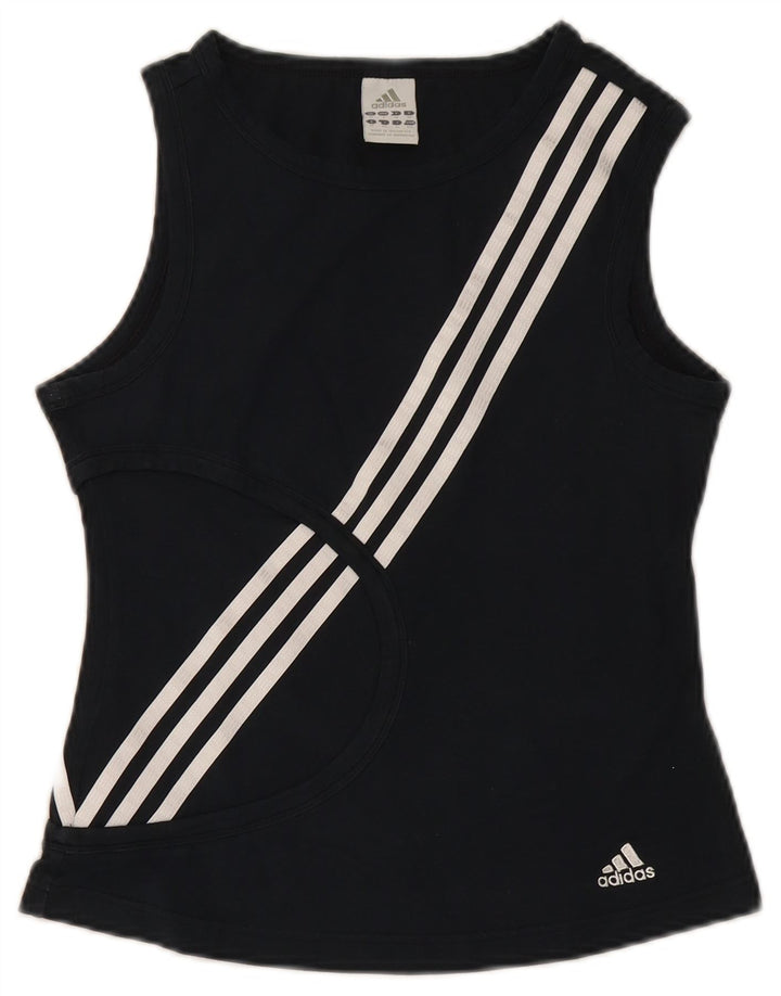 Adidas Damska Kamizelka Top UK 10 Mała Czarna Bawełna