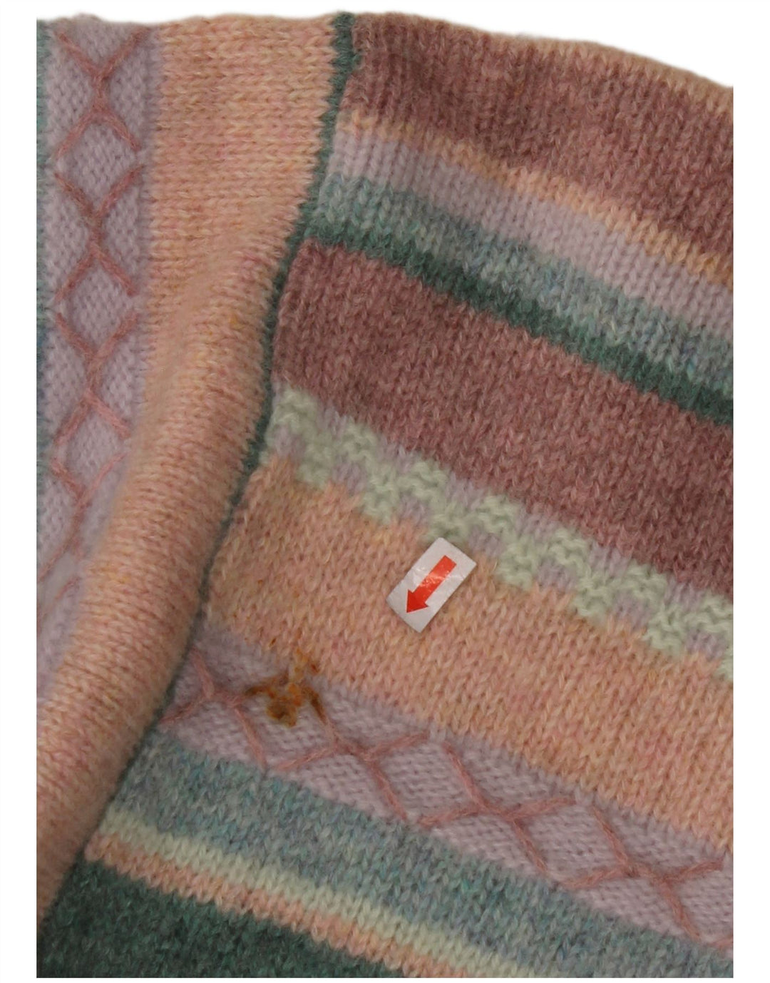 Damski sweter z okrągłym dekoltem BENETTON UK 16, duże, wielokolorowe paski