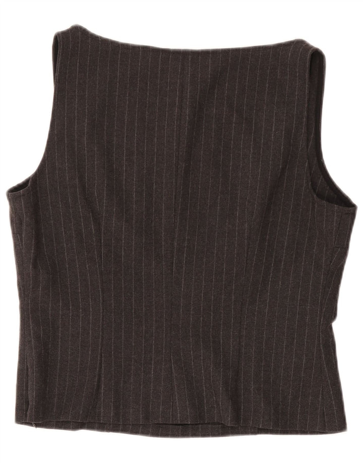 GAI MATTIOLO Damska krótka bluzka bez rękawów IT 48 XL w szare prążki