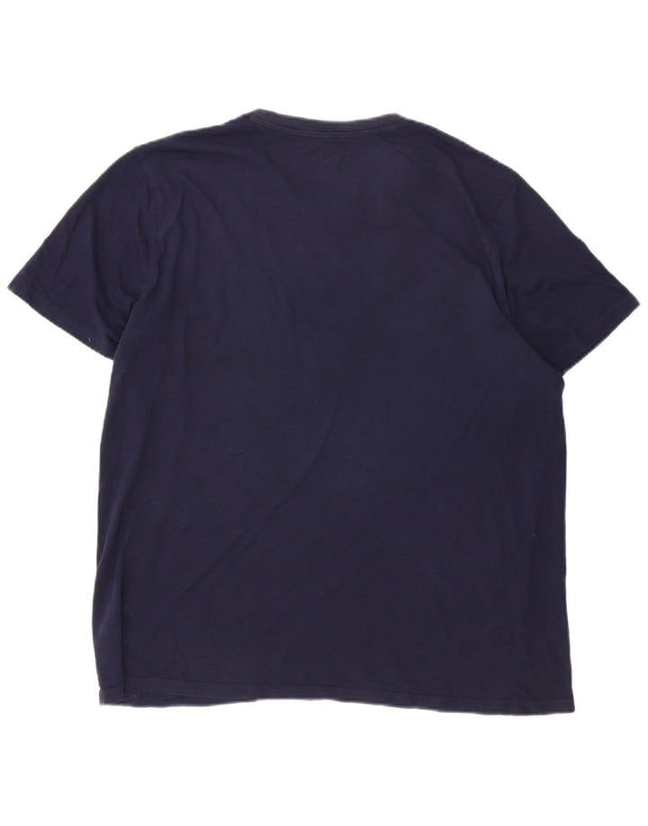 Męski T-shirt Lee o regularnym kroju z grafiką, duży, granatowy, bawełniany