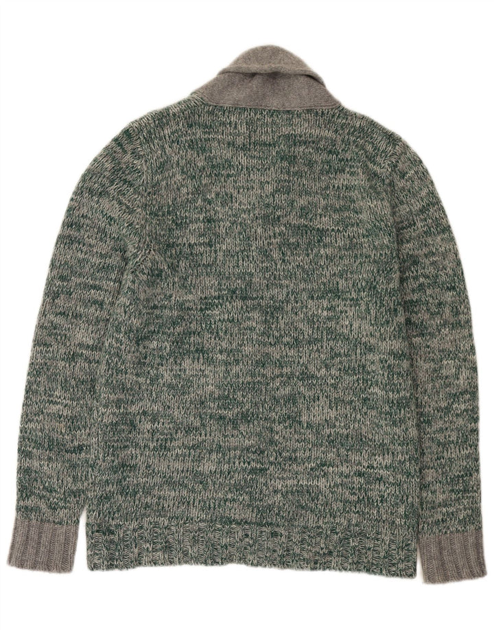 Męski sweter rozpinany Fred Perry, duży, zielony, wełniany