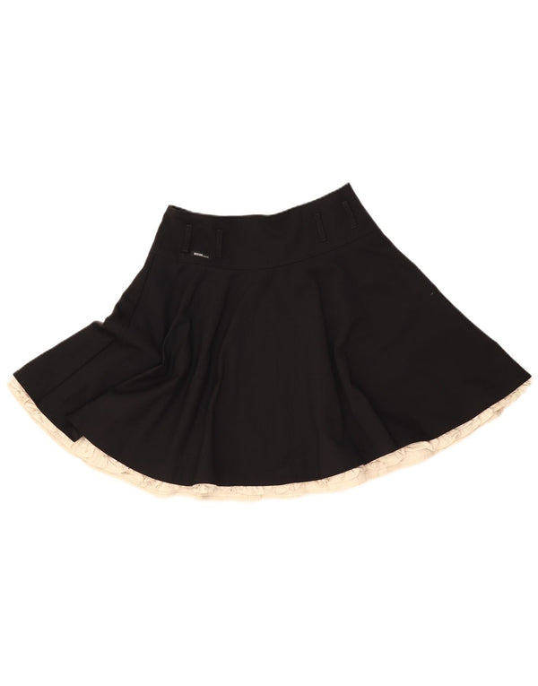 Damska spódnica w kształcie litery A z wysokim stanem MOSCHINO UK 12 Medium W28 Czarna